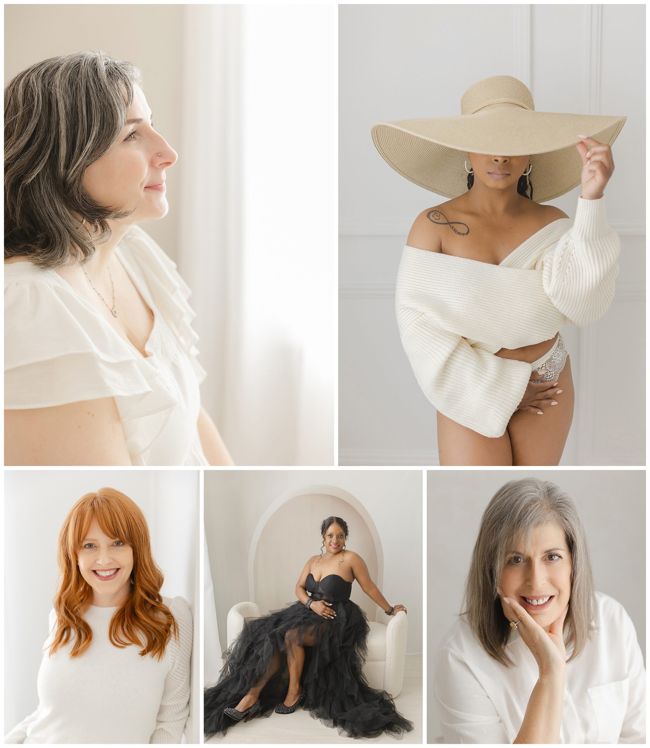 collage of women posing for a 40 over 40 photoshoot at Christy Johnson Photography